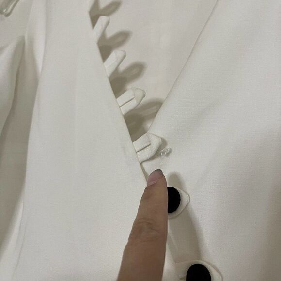 ALEXIS White asymmetrical button down bell sleeve blouse top size XS - Picture 3 of 10
